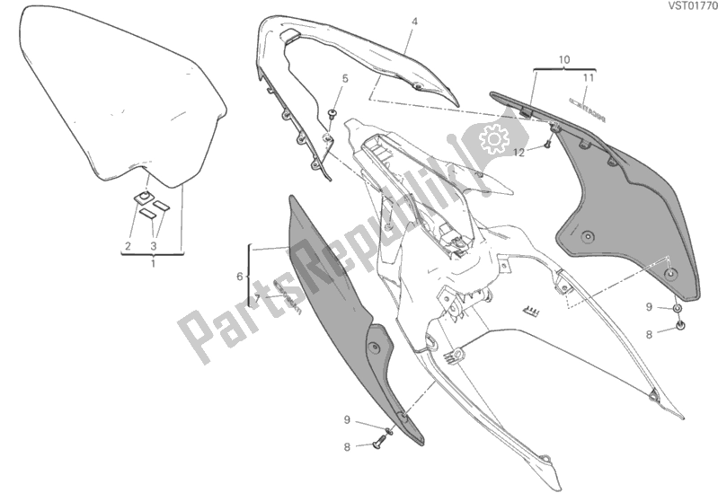 Wszystkie części do Siedzisko Biposto Ducati Superbike Panigale V4 USA 1100 2019